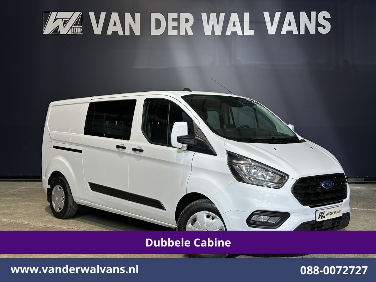 Ford Transit Custom - 2.0 TDCI 130pk L2H1 Dubbele Cabine Euro6 Airco | 6-Zits | Camera | Navigatie | LED | Apple - AutoWereld.nl