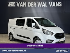 Ford Transit Custom - 2.0 TDCI 130pk L2H1 Dubbele Cabine Euro6 Airco | 6-Zits | Camera | Navigatie | LED | Apple