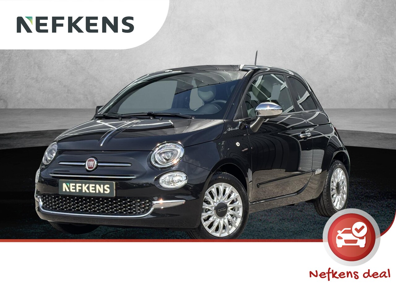 Fiat 500 - 1.0 Hybrid Dolcevita | 1ste eigenaar | 2tone LEER/Stof | Glazen dak | Climate | AppleCarPl - AutoWereld.nl