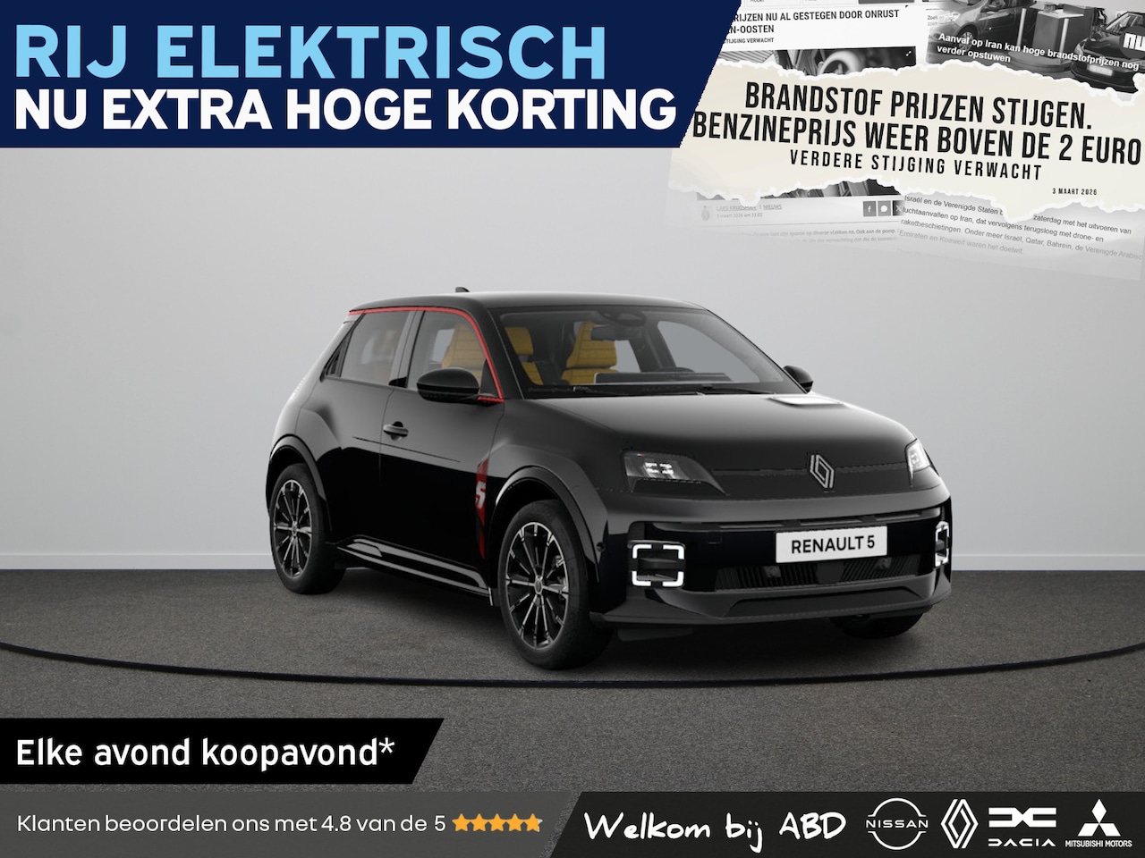 Renault 5 - Iconic cinq Comfort range | Achteruitrijcamera | Elektrisch verwarmbare voorstoelen | ISOF - AutoWereld.nl
