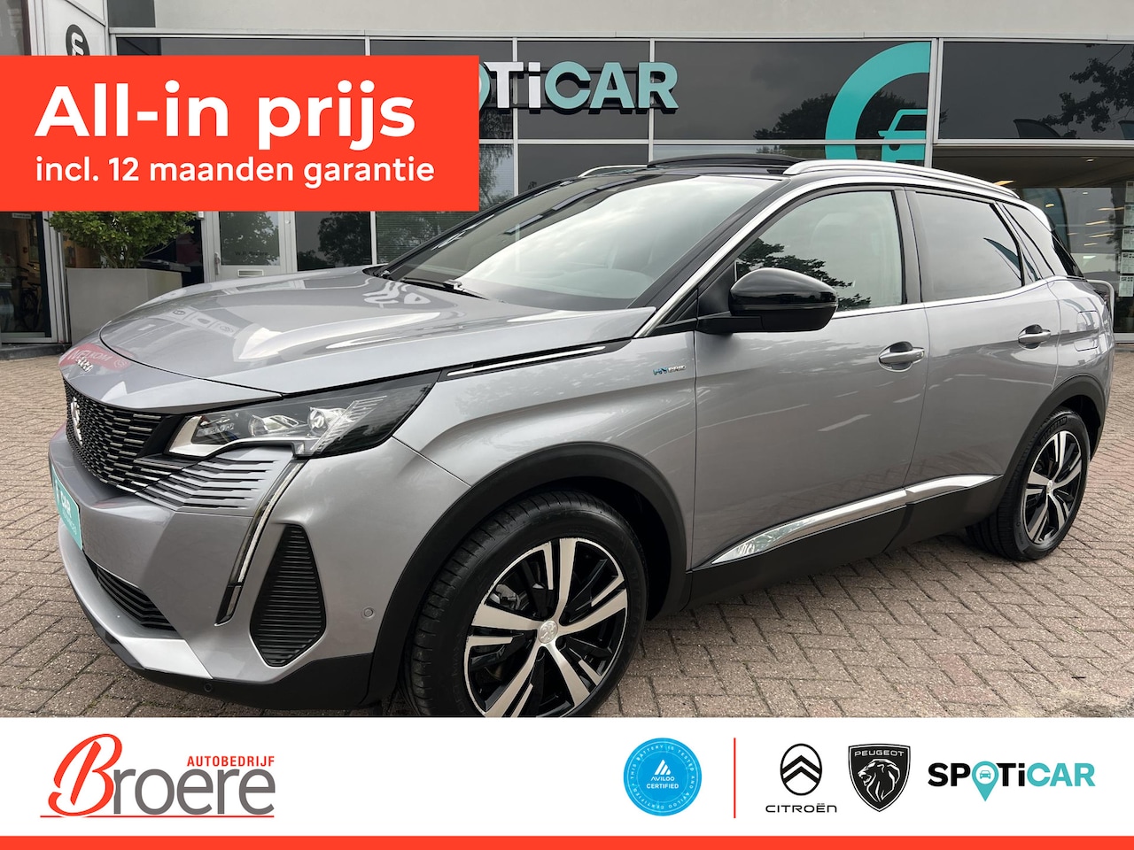 Peugeot 3008 - 1.6 HYbrid 225 GT Automaat-8 Panoramadak, Adaptive cruise control - AutoWereld.nl