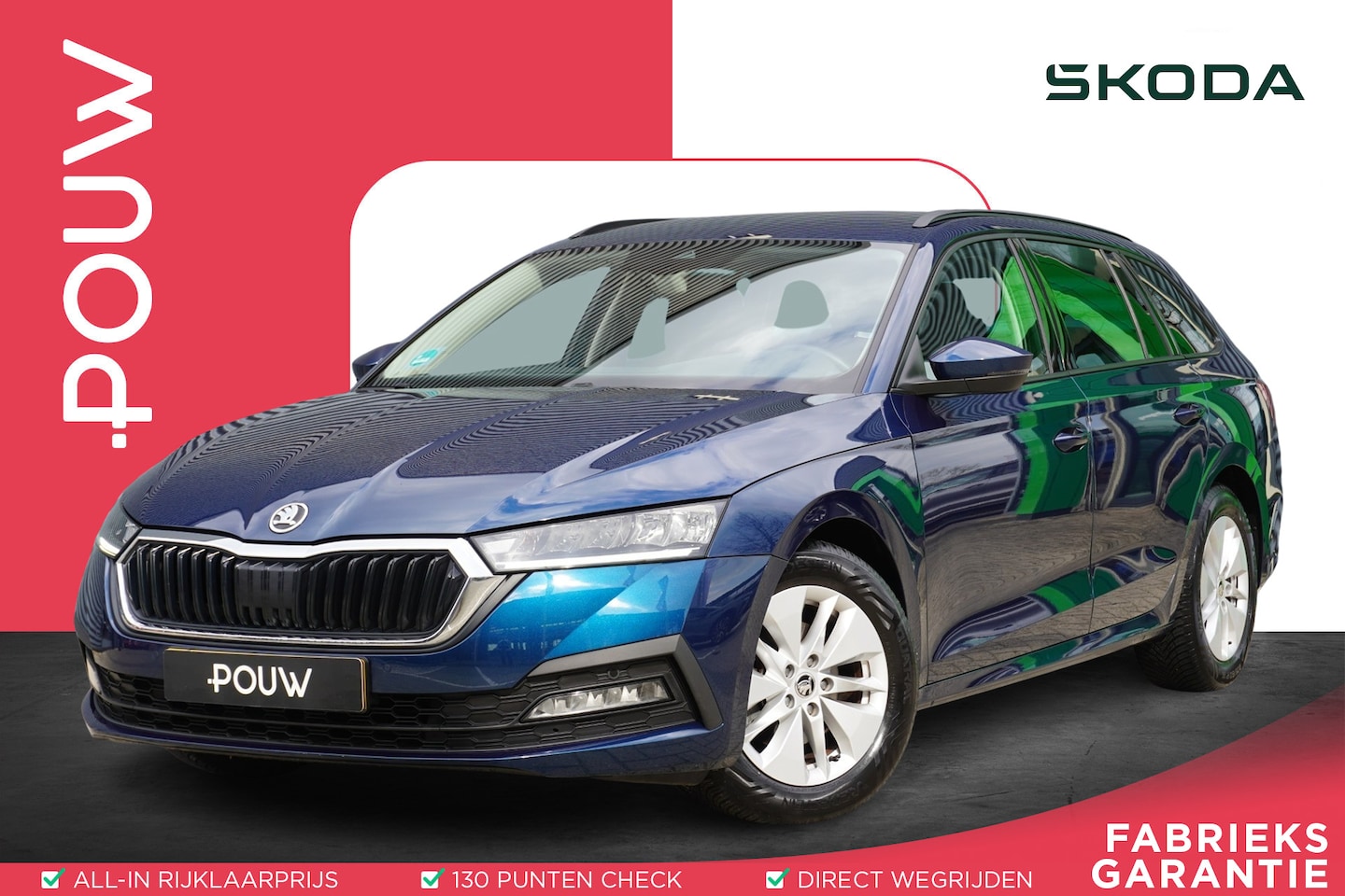Skoda Octavia Combi - 1.0 TSI 110pk Ambition | Navigatie | Smart Link | Parkeersensoren Voor + Achter - AutoWereld.nl