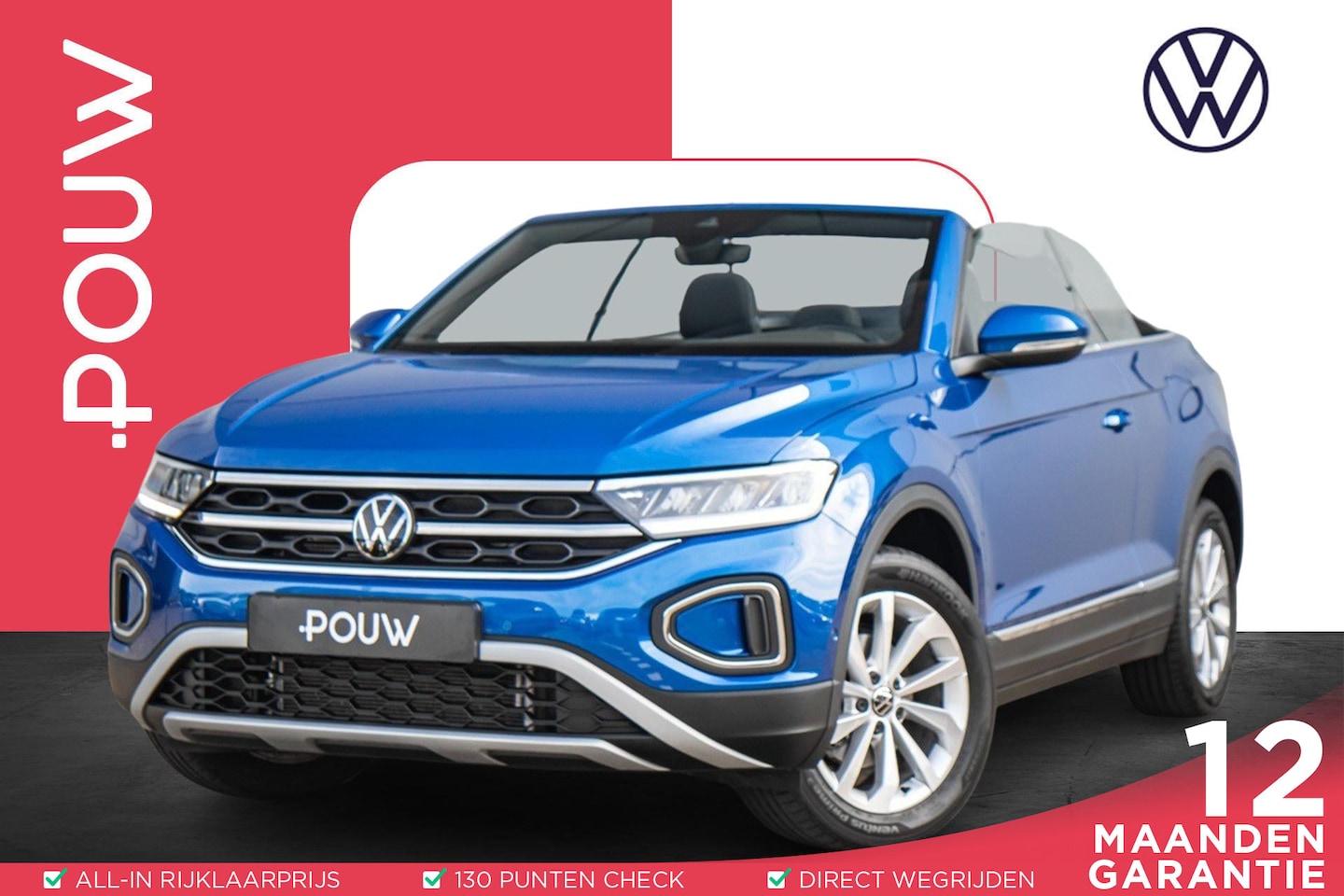 Volkswagen T-Roc Cabrio - 1.5 TSI 150pk DSG Style | Apple Carplay/Android Auto | Adaptive Cruise | Parkeersensoren | - AutoWereld.nl
