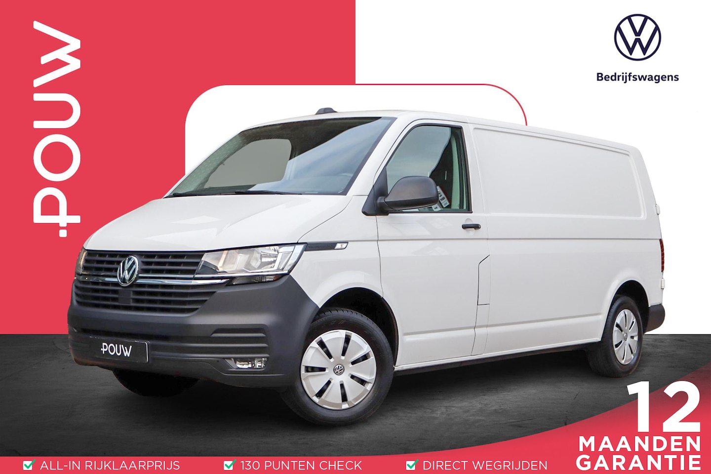 Volkswagen Transporter - 2.0 TDI 110pk L2H1 | Trekhaak | Airco | Cruise | PDC Achter - AutoWereld.nl