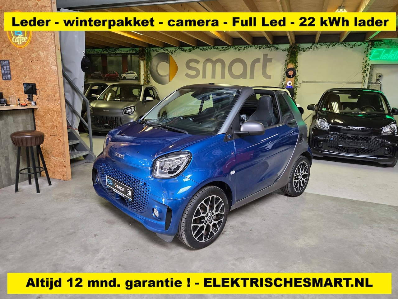 Smart Fortwo cabrio - Smart Fortwo cabrio EQ Comfort PLUS Leder - stoel/stuur verwarming - Full Led - 12 mnd. ga - AutoWereld.nl