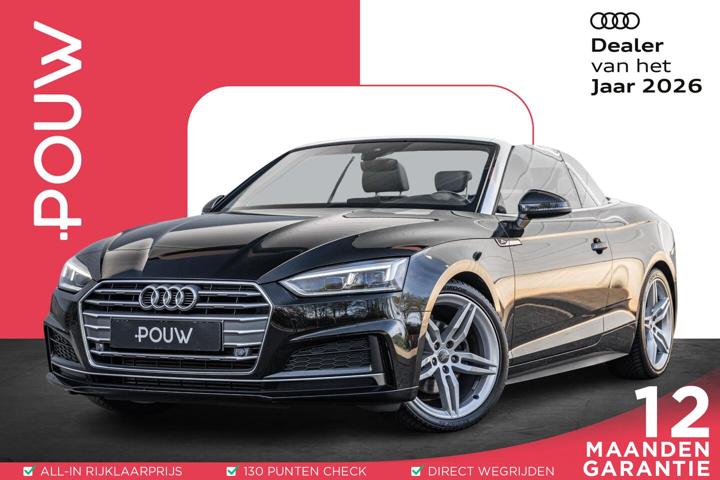 Audi A5 Cabriolet - 2.0 TFSI 190pk S-tronic S Edition | Stoelverwarming | Lederen Bekleding | Elektr. Kap | Na - AutoWereld.nl