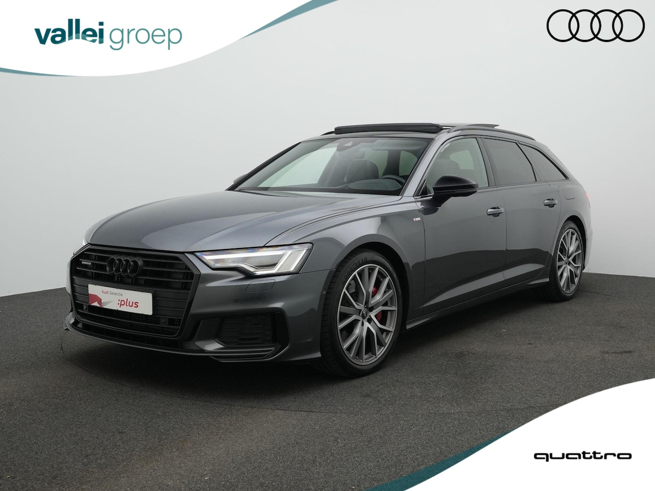 Audi A6 Avant - 55 TFSI e Quattro S edition Competition / S-Line | Panoramadak | Trekhaak | Valcona leder - AutoWereld.nl