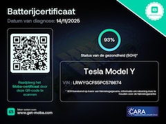 Tesla Model Y - Standard RWD Plus 351pk 93% SoH [ LFP ACCU+AUTOPILOT+19 INCH+PREMIUM AUDIO ]