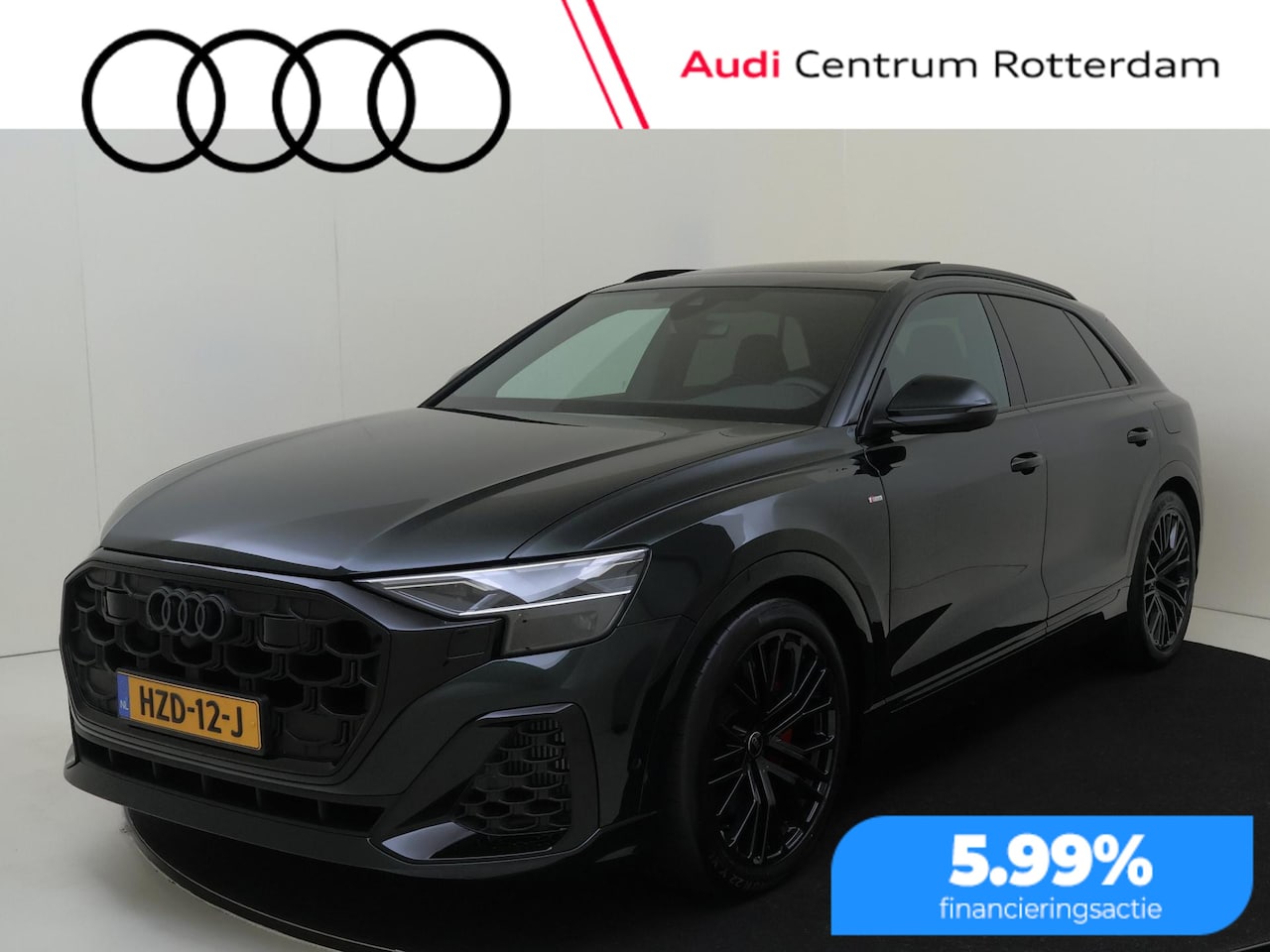Audi Q8 - 55 TFSI e quattro Pro Line S | Exclusive kleur Tiefgruen Pareleffect | Panoramadak | Super - AutoWereld.nl