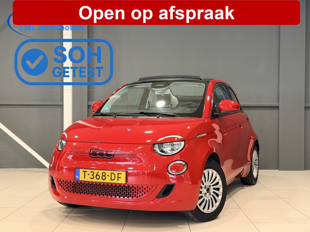 Fiat 500 C - RED 42 kWh | Climate Control | Cabriolet | SOH 94,9%  | - AutoWereld.nl