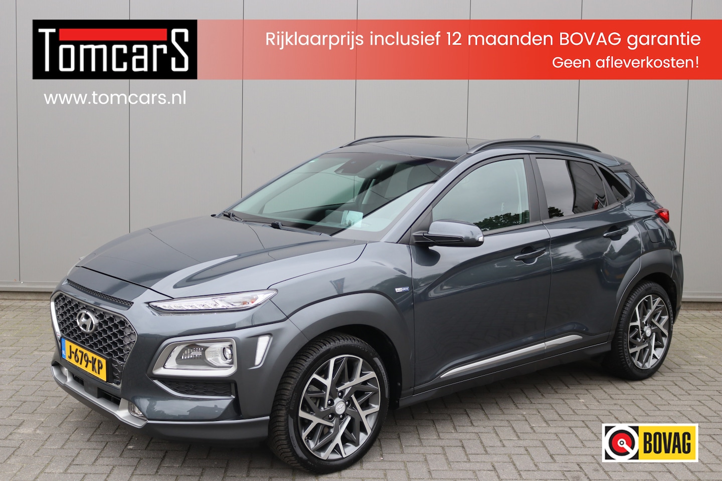 Hyundai Kona - 1.6 GDI HEV Premium Sky Trekhaak/Open-dak/Winter-pack/Camera/Carplay - AutoWereld.nl