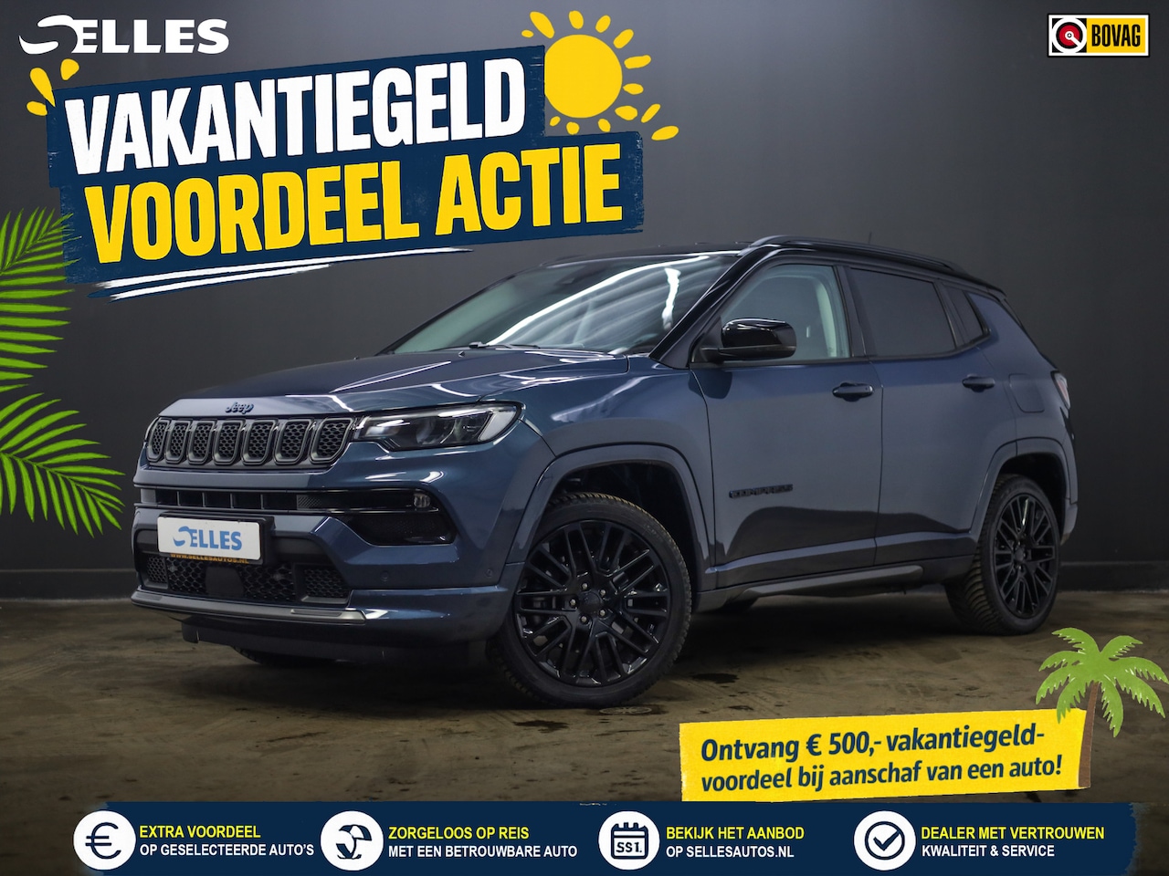 Jeep Compass - 4xe 240 Plug-in Hybrid Electric S | SOH Hybrid Battery 97.3 % | Lederen bekleding | Camera - AutoWereld.nl