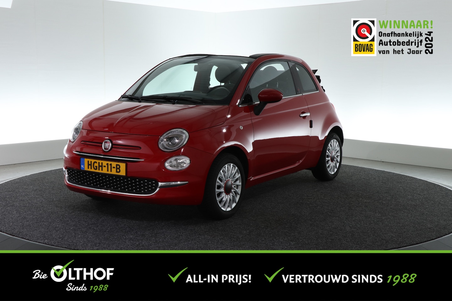 Fiat 500 C - 1.0 Hybrid RED | CABRIO | CARPLAY | CLIMATE CONTROL | - AutoWereld.nl