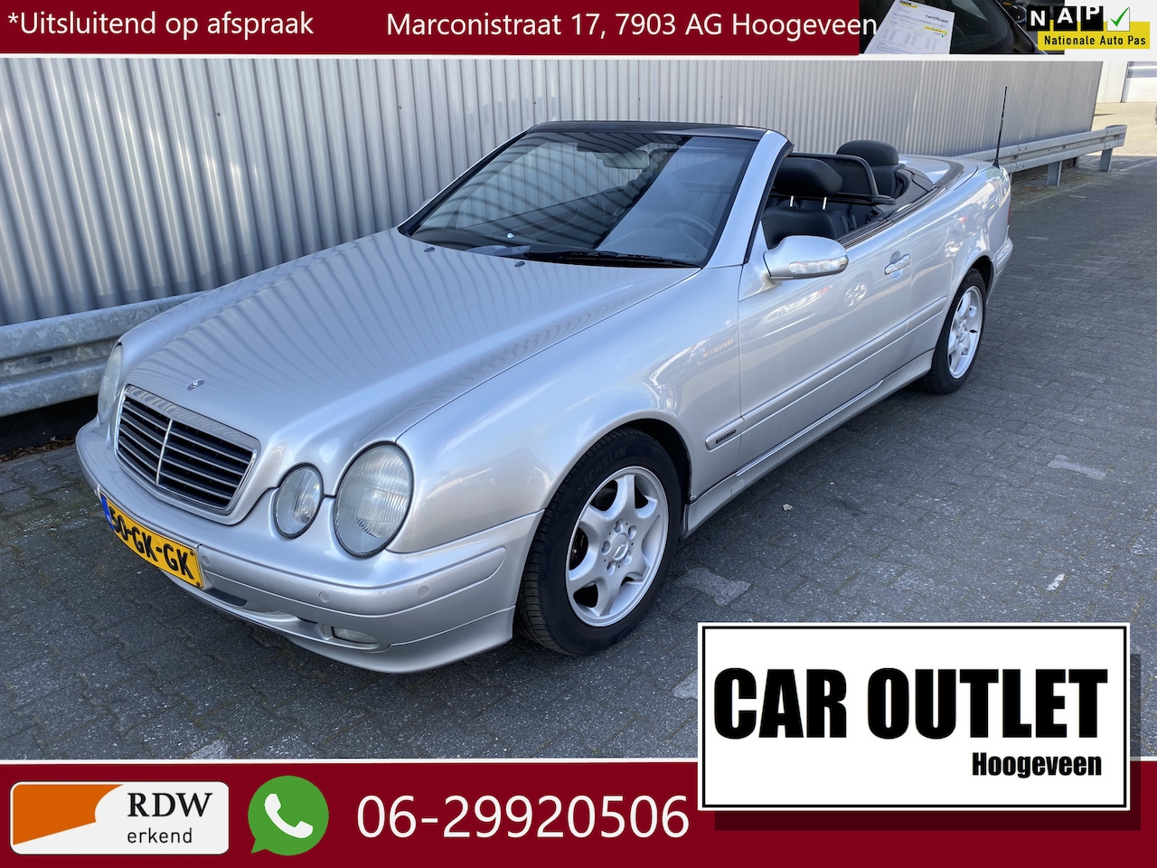 Mercedes-Benz CLK-klasse Cabrio - 200 Elegance 164Dkm.NAP, AUTOMAAT, Leer, Clima, CC, PDC v/a, LM, nw. APK – Inruil Mogelijk - AutoWereld.nl
