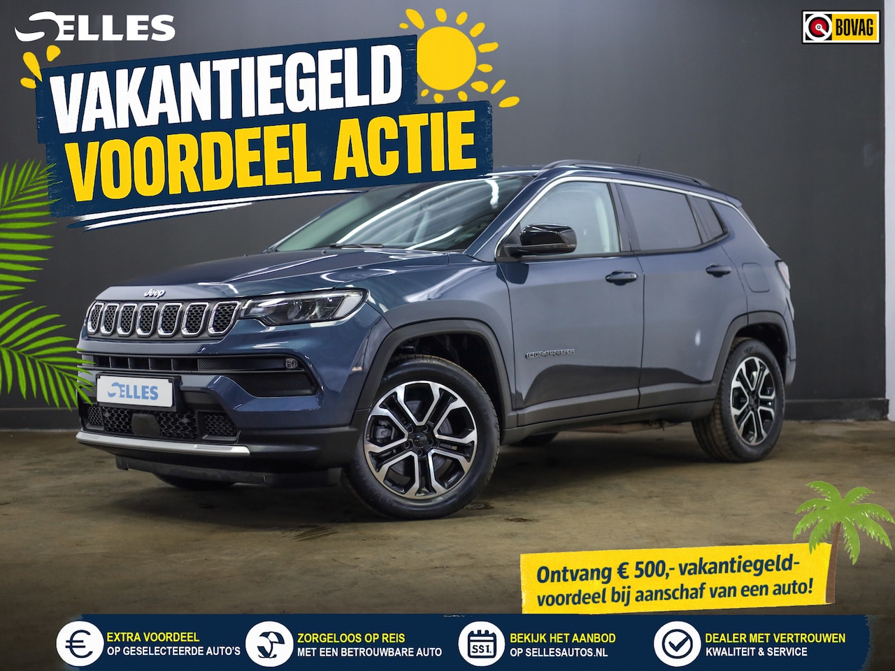 Jeep Compass - 4xe 190 Plug-in Hybrid Electric Limited | SOH 98% | Camera | Apple Carplay / Android Auto - AutoWereld.nl