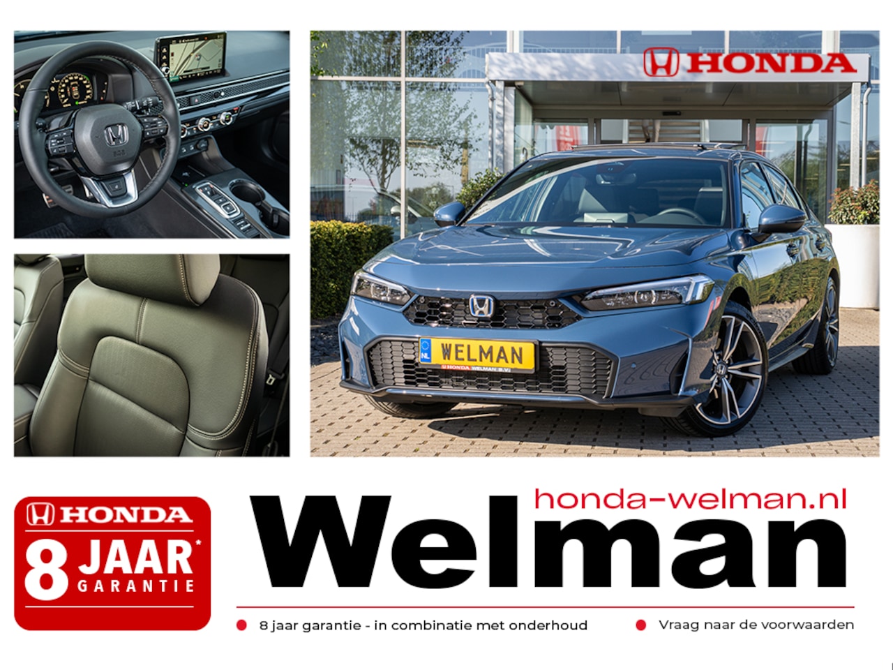 Honda Civic - 2.0i e:HEV ADVANCE - NIEUW - HYBRID - 184 PK - AutoWereld.nl