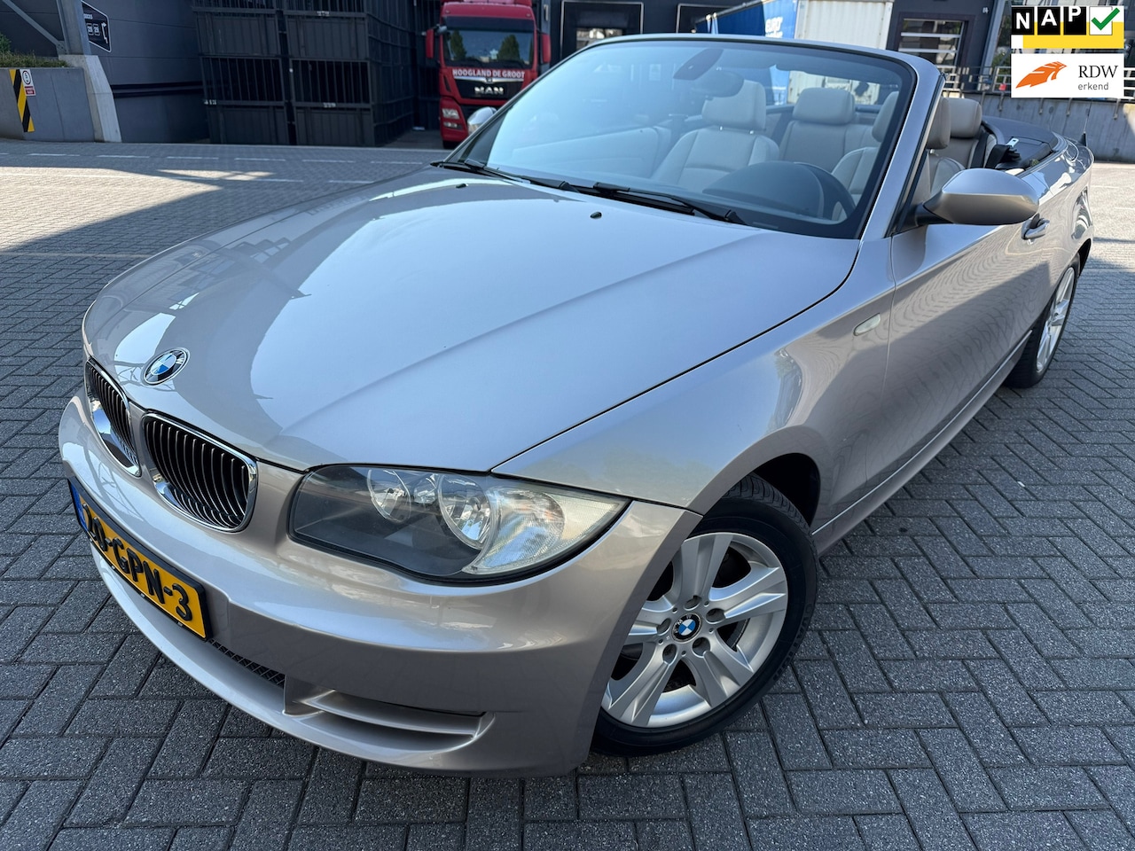 BMW 1-serie Cabrio - 118i High Executive*Climat-Airco*Park-Sensoren*Velgen*Leer*Cruise*APK*NAP - AutoWereld.nl