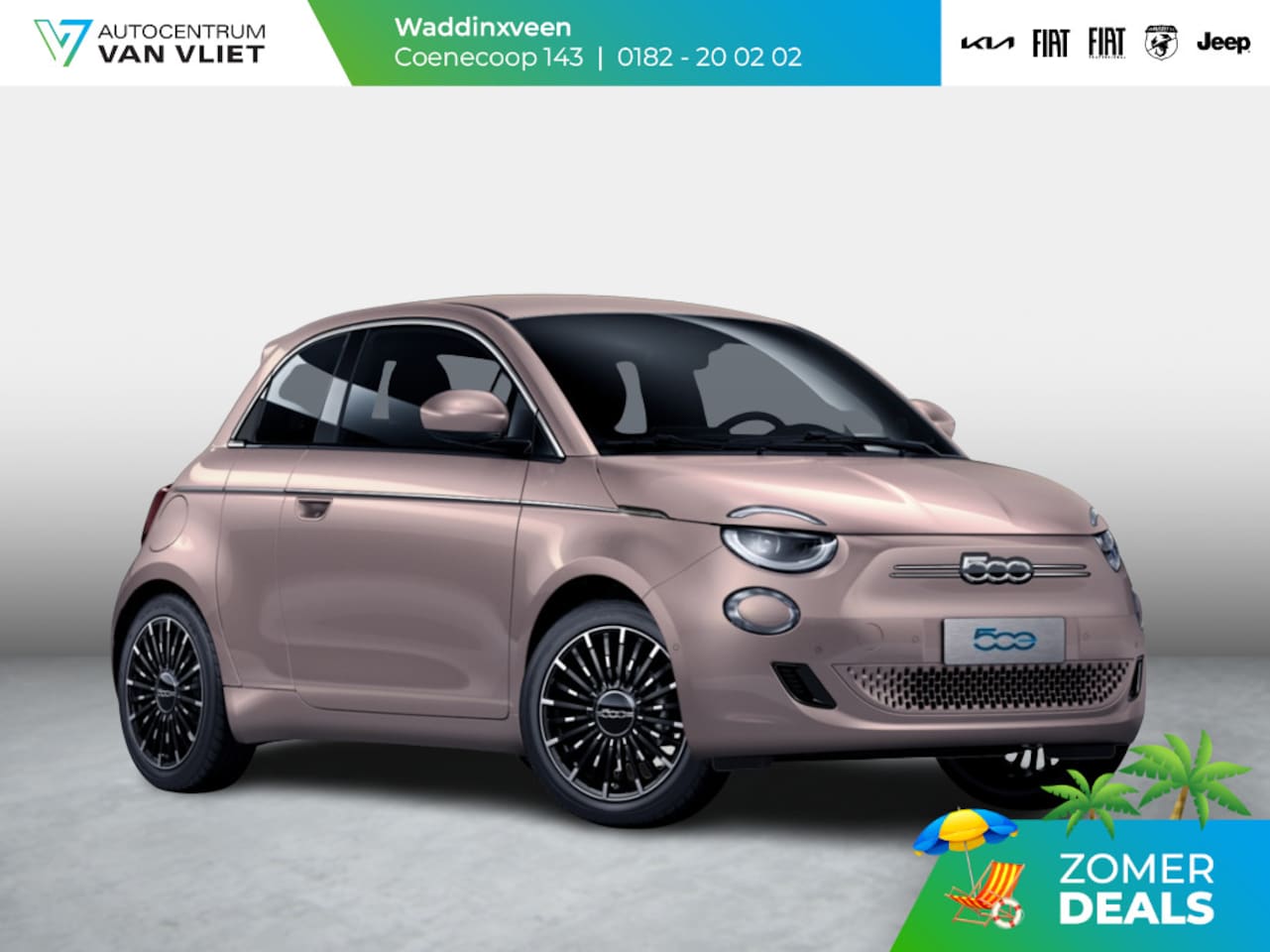 Fiat 500e - 3+1 La Prima 42 kWh | 17% Bijtelling | Clima | Cruise | Leder | 17" | Priv Glass | Winter - AutoWereld.nl