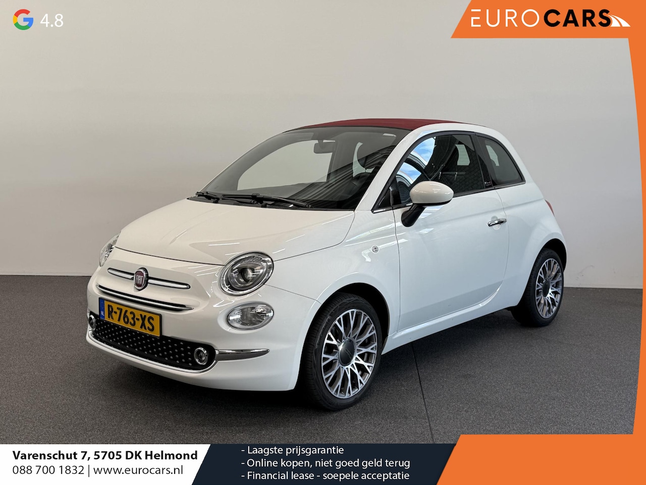 Fiat 500 C - 1.2 Star Leder Navigatie Climate Control Parkeer sensoren Digitale Cockpit Cruise control - AutoWereld.nl