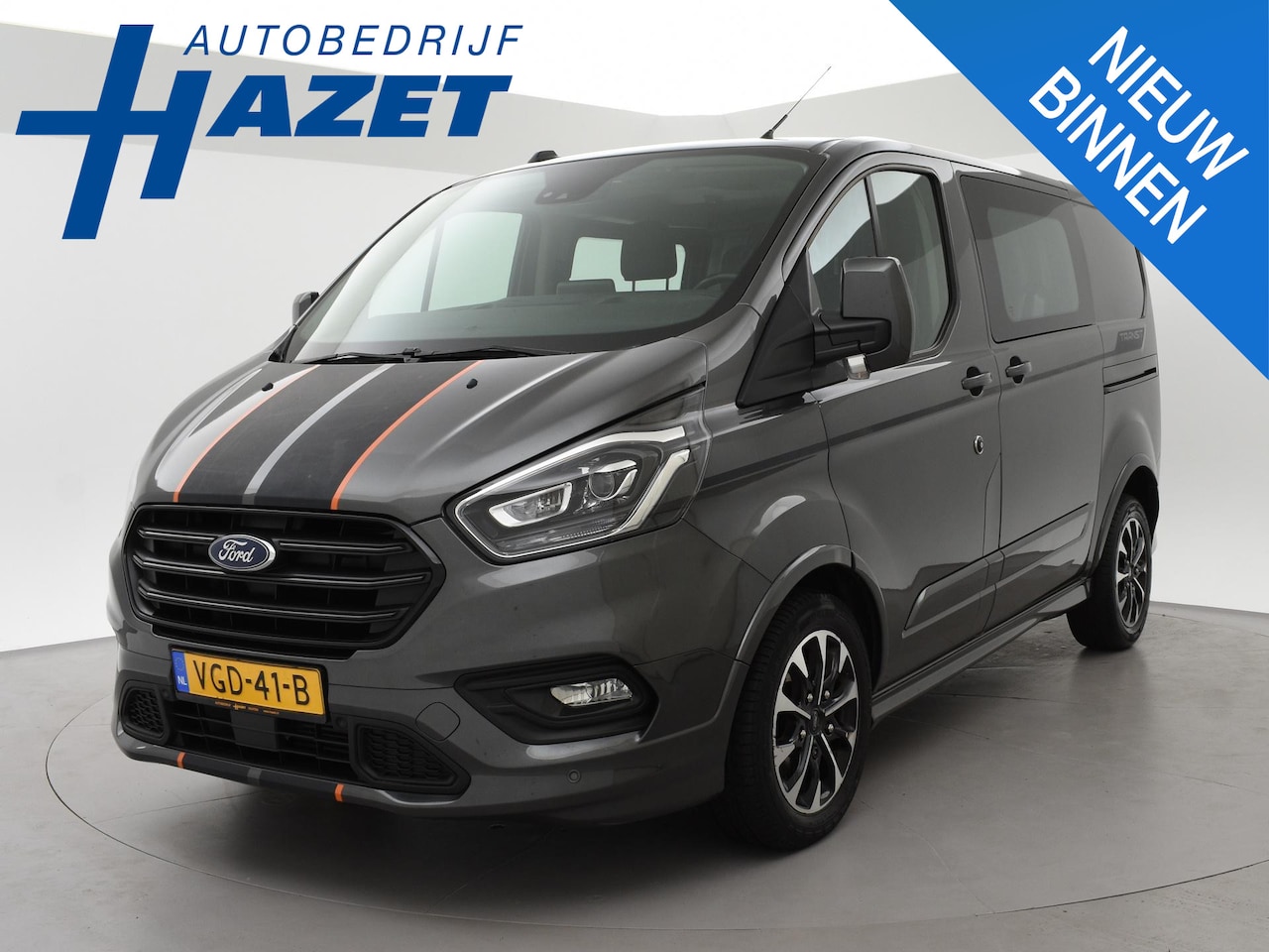 Ford Transit Custom - 320 2.0 TDCI 185 PK AUT. SPORT DUBBEL CABINE + 2 SCHUIFDEUREN | ADAPTIVE CRUISE | WINTER P - AutoWereld.nl