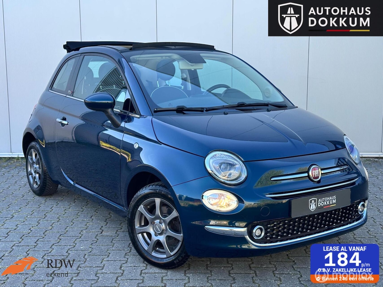 Fiat 500 C - 1.2 cabrio Prachtige kleur! Airco/Cruise/PDC - AutoWereld.nl