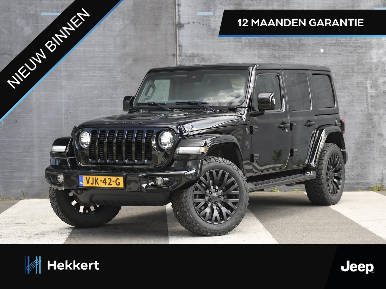 Jeep Wrangler - Brute 2.0 Turbo 265pk Automaat GRIJS/GEEL KENTEKEN | TARGA-TOP | LEDER | 20''LM | CAMERA | - AutoWereld.nl