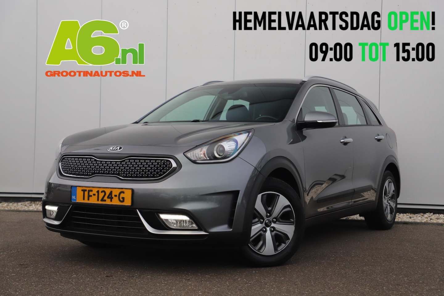 Kia Niro - 1.6 GDi Hybrid DynamicLine Automaat Half Leder Navigatie Camera Lane Assist Clima Cruise P - AutoWereld.nl