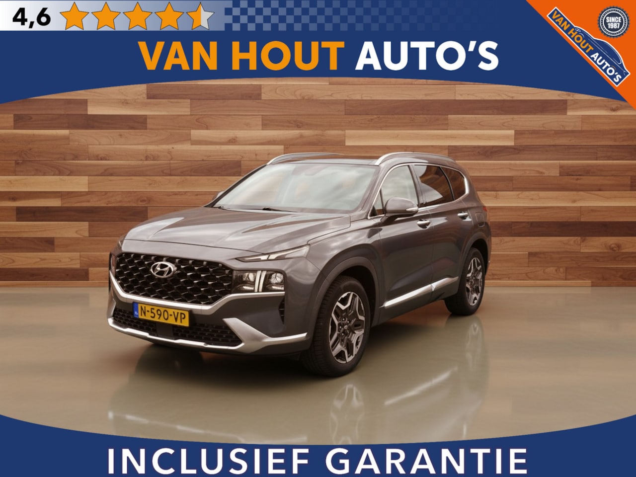 Hyundai Santa Fe - 1.6 T-GDI HEV Premium Plus Sky | LEDER | PANORAMA DAK | TREKHAAK - AutoWereld.nl