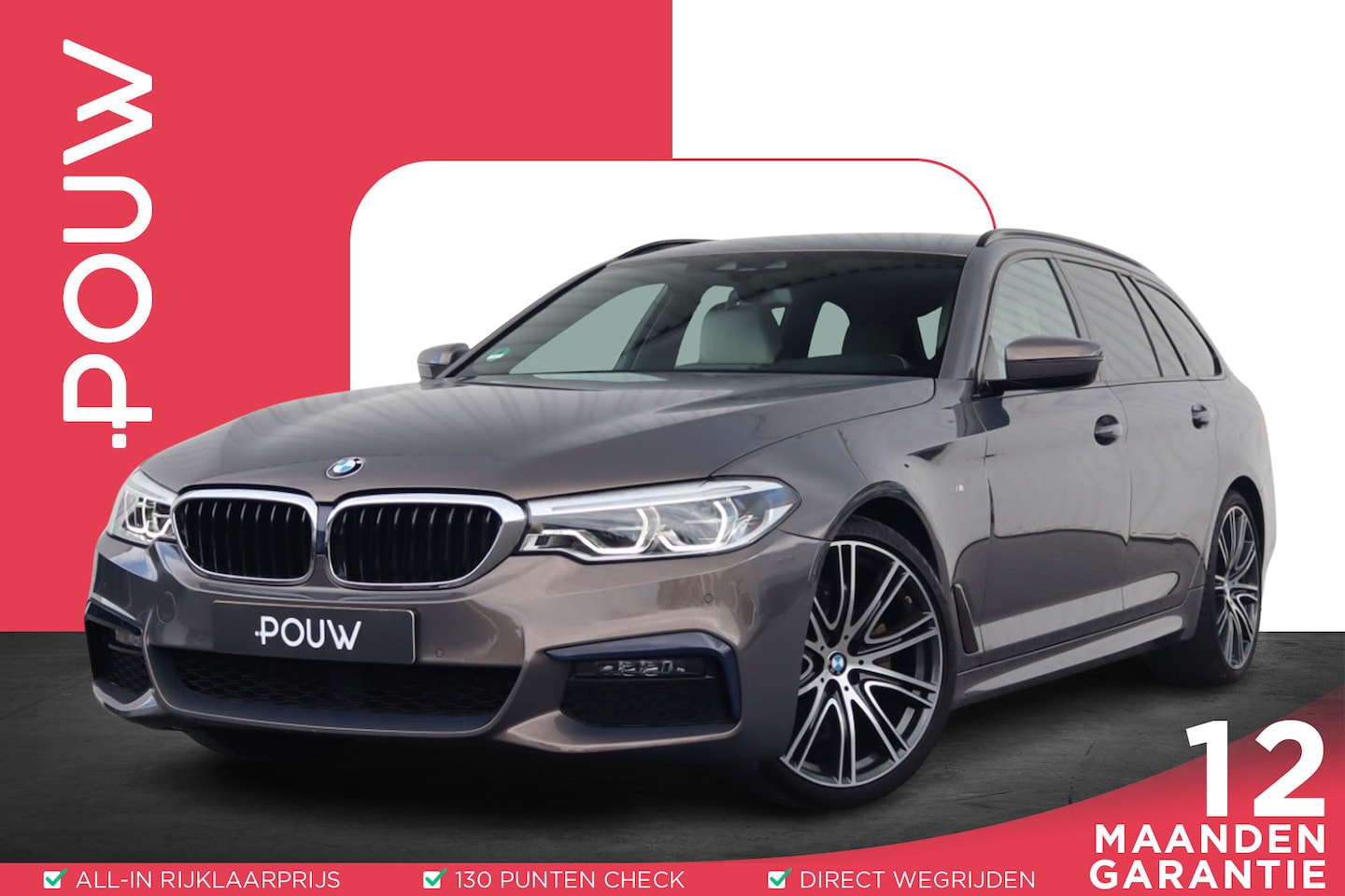 BMW 5-serie Touring - 520i 184pk High Executive Edition | Trekhaak | Leder | Head-up | Stoelventilatie - AutoWereld.nl