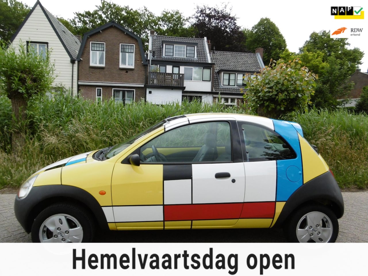 Ford Ka - 1.3 d'Eco MONDRIAAN UNIQUE ORIGINAL ART OBJECT - AutoWereld.nl