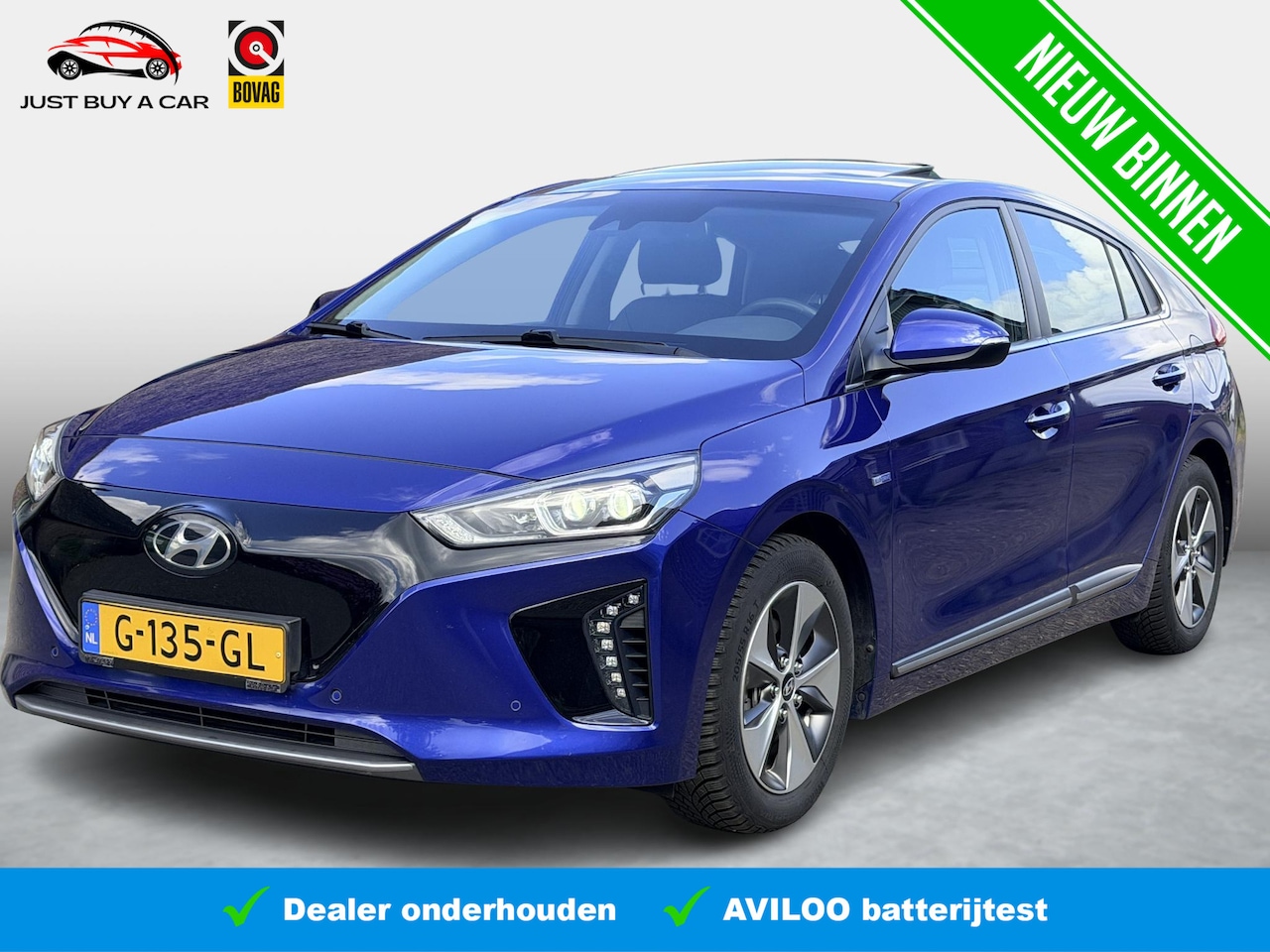 Hyundai IONIQ - Premium EV SOH 90,9% / Schuif-/kanteldak / Warmtepomp / Stoelverwarming & Verkoeling / Led - AutoWereld.nl