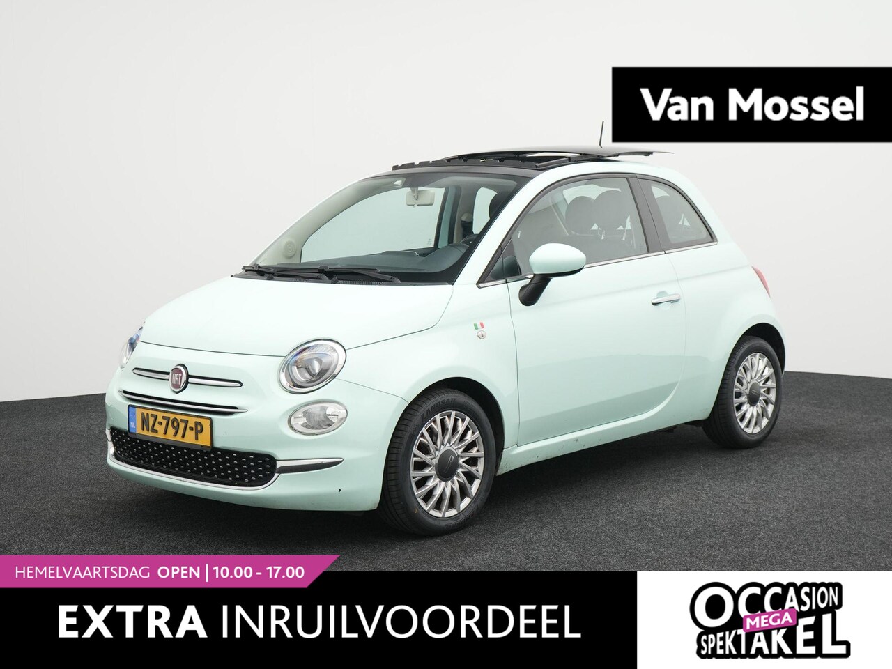 Fiat 500 - 0.9 TwinAir Turbo Lounge | Wordt verwacht | Panoramisch glazen zonnedak met elektrisch zon - AutoWereld.nl