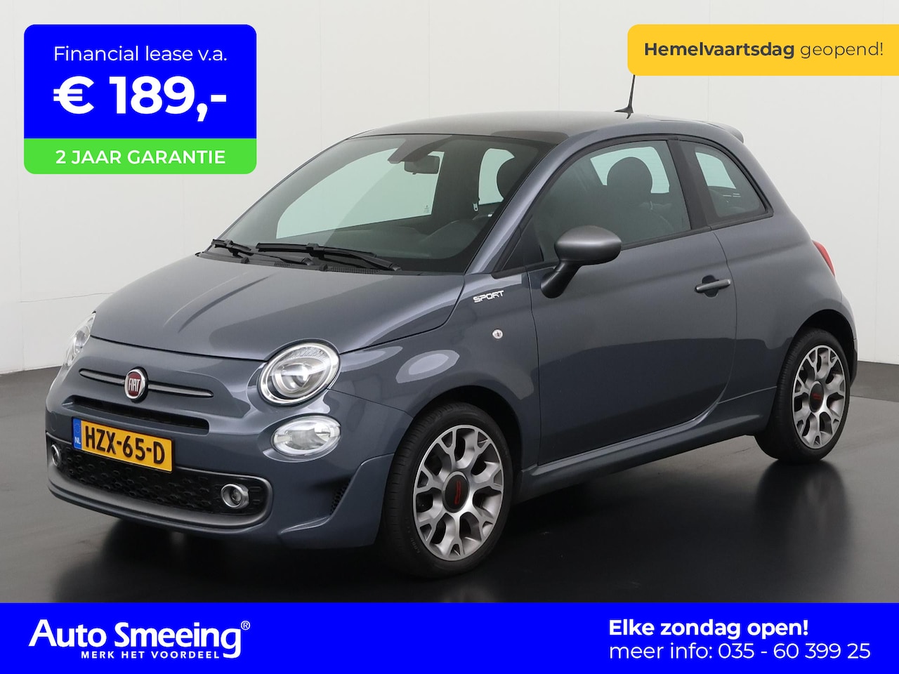 Fiat 500 - 1.0 Hybrid Sport | Panoramadak | Digital Cockpit | Apple/Android Carplay | Parkeersensor | - AutoWereld.nl