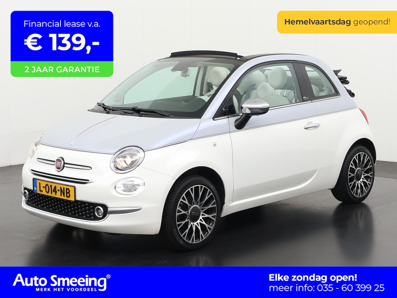Fiat 500 C - 1.2 Collezione Lounge | Cabrio | Parkeersensor | Navigatie | Zondag Open! - AutoWereld.nl