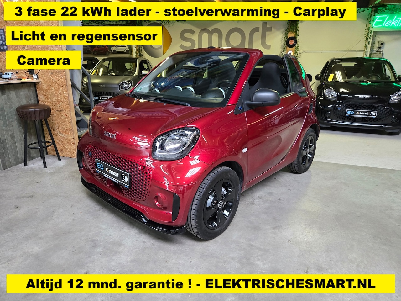 Smart Fortwo cabrio - EQ Comfort - Carplay - camera - licht en regensensor - 22 kWh snellader - incl 12 mnd gara - AutoWereld.nl