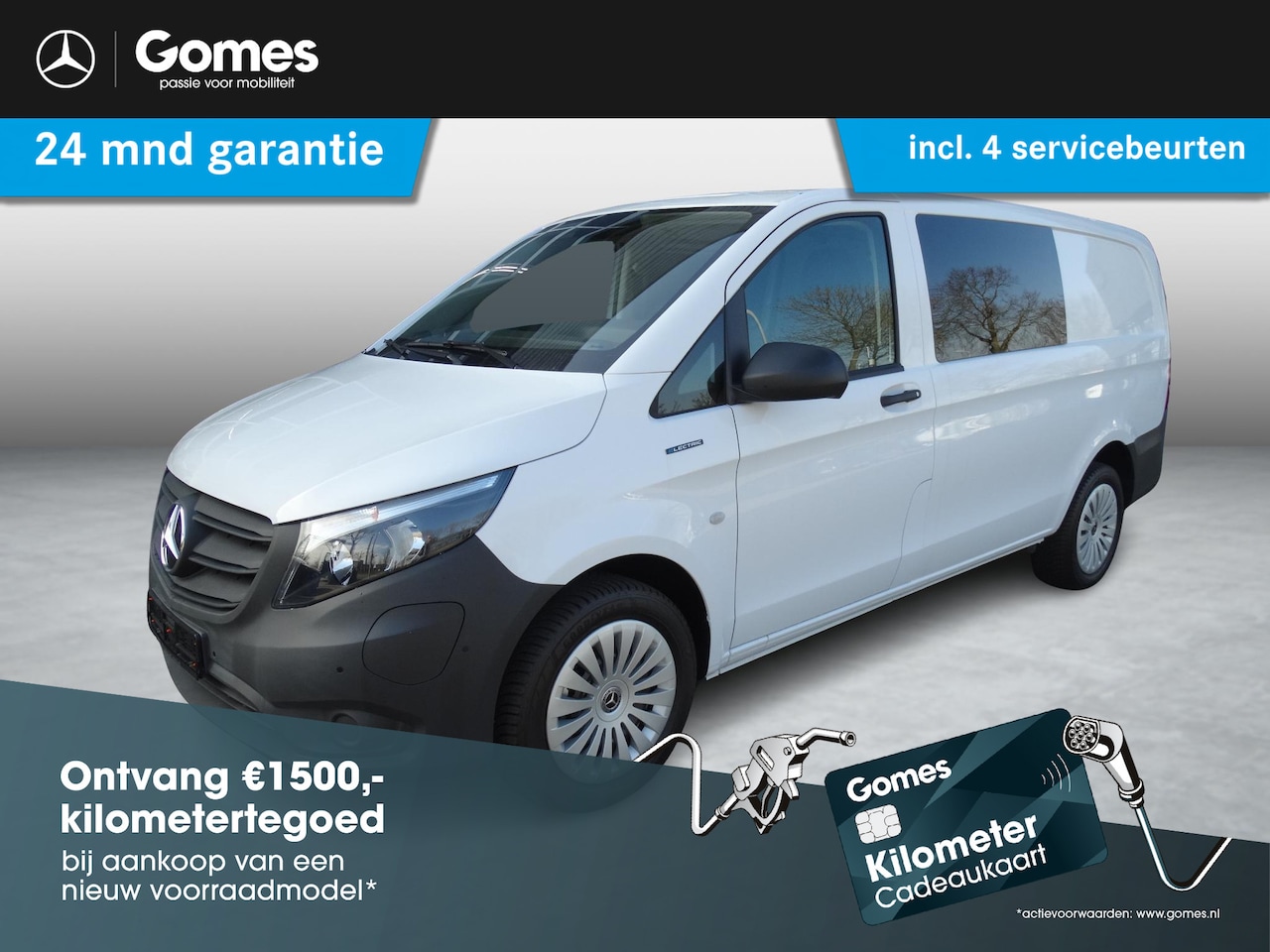 Mercedes-Benz eVito - eVito Lang 66 kWh | Luxe Dubbel-cabine | Parkeersensoren voor & achter - AutoWereld.nl