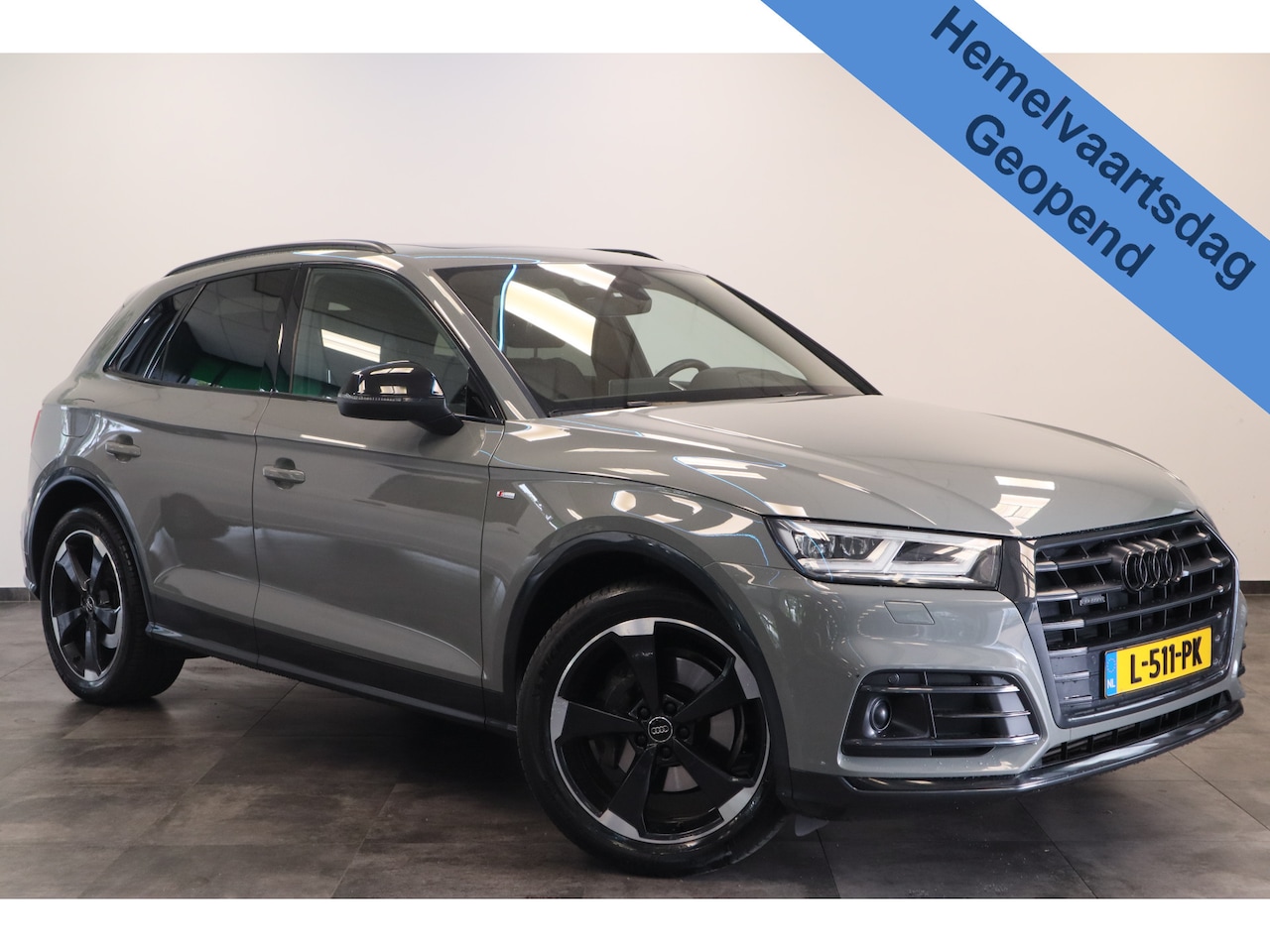 Audi Q5 - 2.0 TFSI quattro Sport S Line Black Edition QUANTUM GRIJS Head up Leder Panorama dak * Hem - AutoWereld.nl