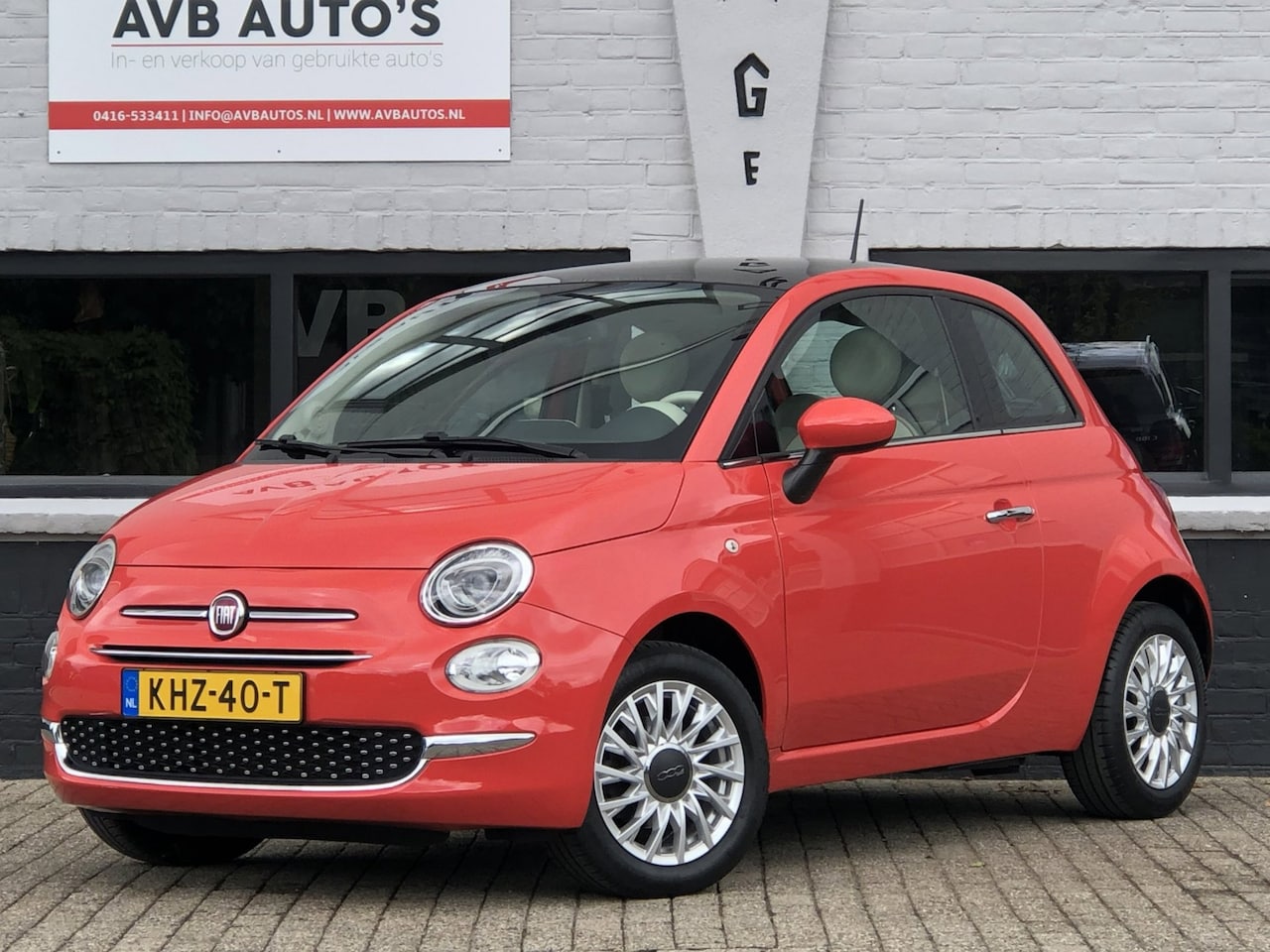 Fiat 500 - 1.2 Lounge Koraal Clima Navi Pano PDC Stoelverwarm - AutoWereld.nl