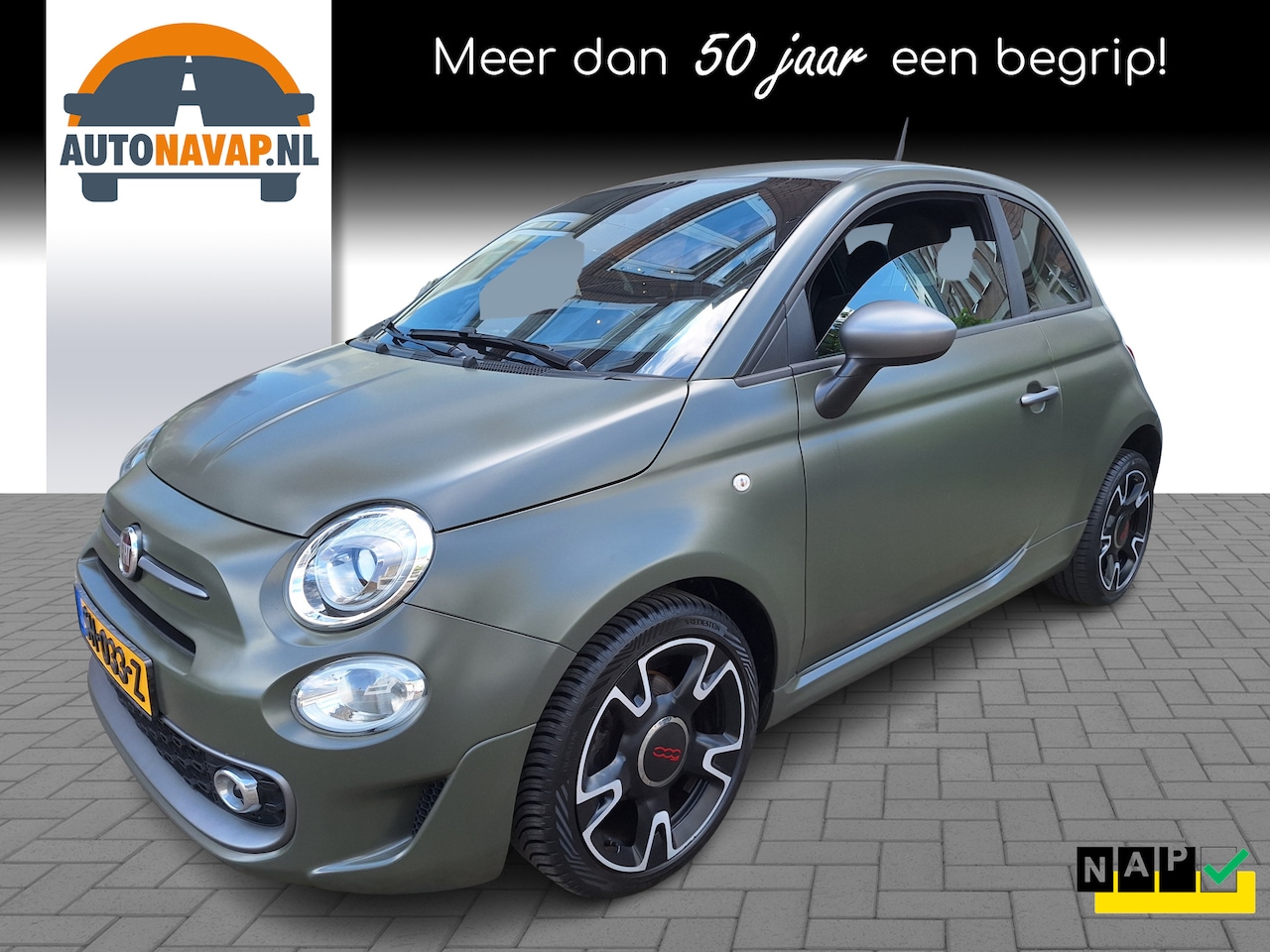 Fiat 500 - 0.9 TwinAir Turbo Sport Military Green/Airco/Cruise/Garantie - AutoWereld.nl