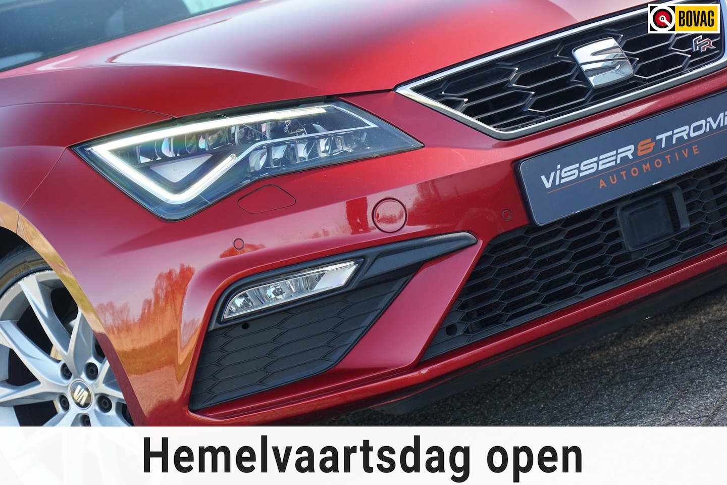 SEAT Leon - 1.4 EcoTSI FR-AUT | Desire Red Metallic | Panodak/iConnect/Alcantara/Stoelverwarming - Spo - AutoWereld.nl