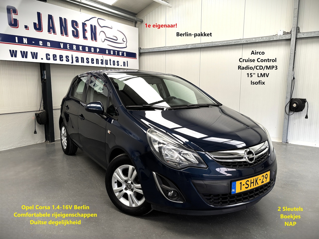 Opel Corsa - 1.4-16V Berlin 1e Eigenaar!! weinig km's | Airco | Cruise control | ECO functie - AutoWereld.nl