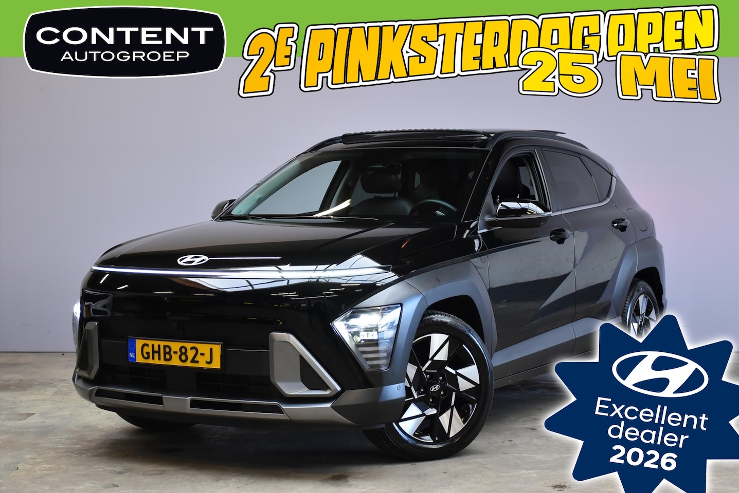 Hyundai Kona - 1.6i Hybride Automaat Premium Sky I Schuifdak - AutoWereld.nl