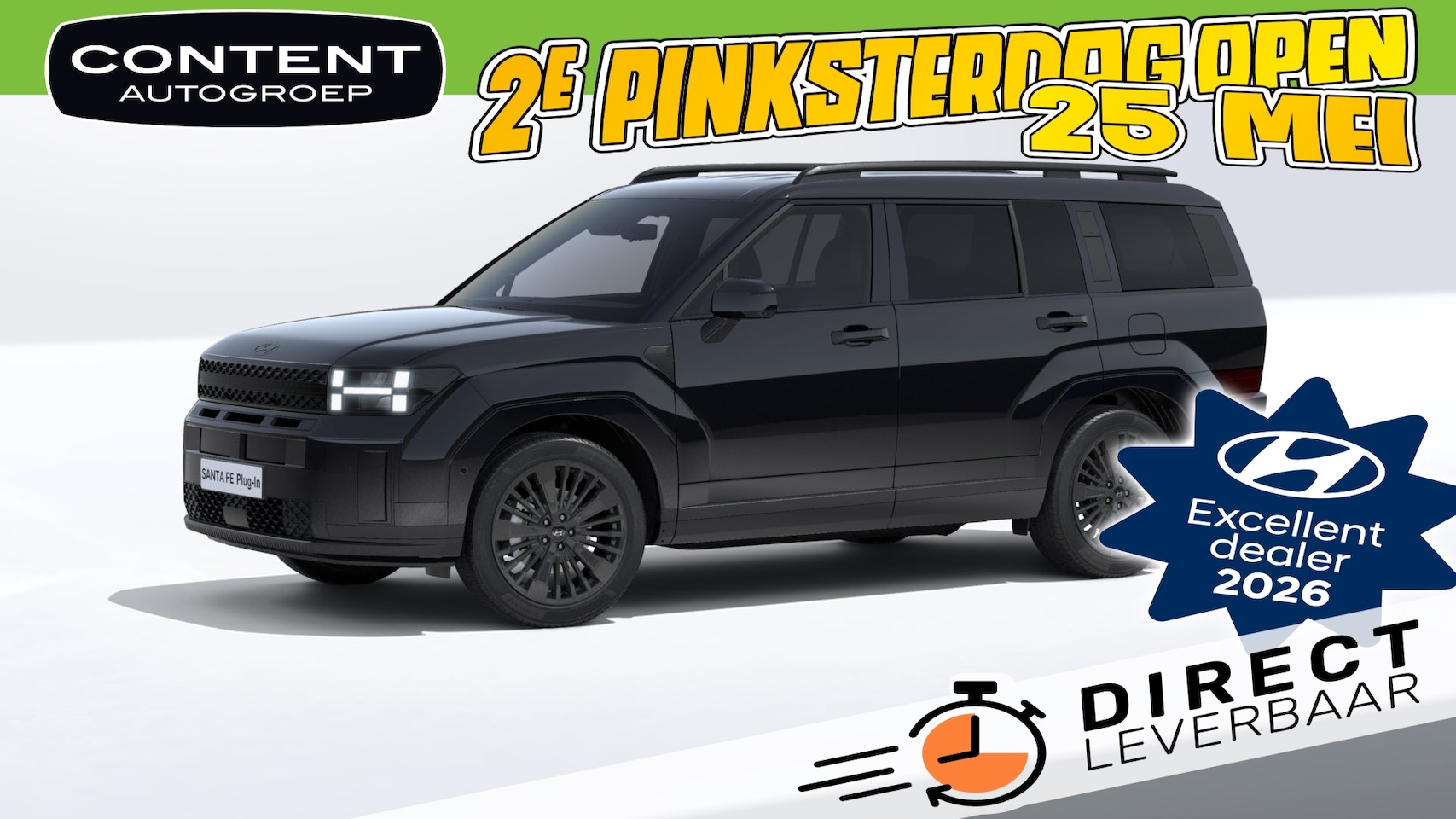 Hyundai Santa Fe - 1.6 T-GDi PHEV 288pk Aut 4WD 6pl Black Line || Direct Leverbaar - AutoWereld.nl