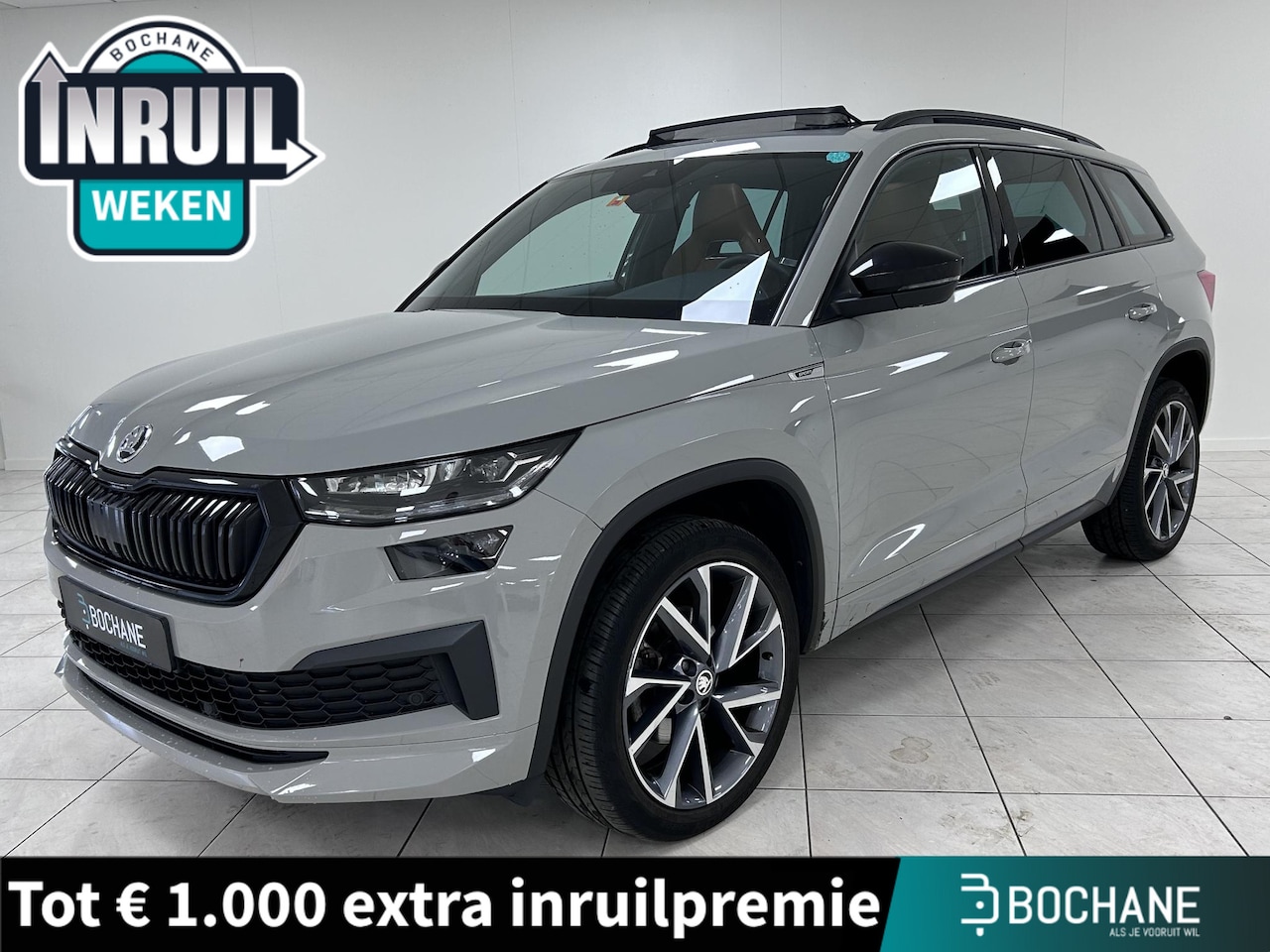 Skoda Kodiaq - 1.5 TSI Sportline Business | PANORAMADAK | WEGKLAPBARE TREKHAAK | LEDEREN BEKLEDING - AutoWereld.nl