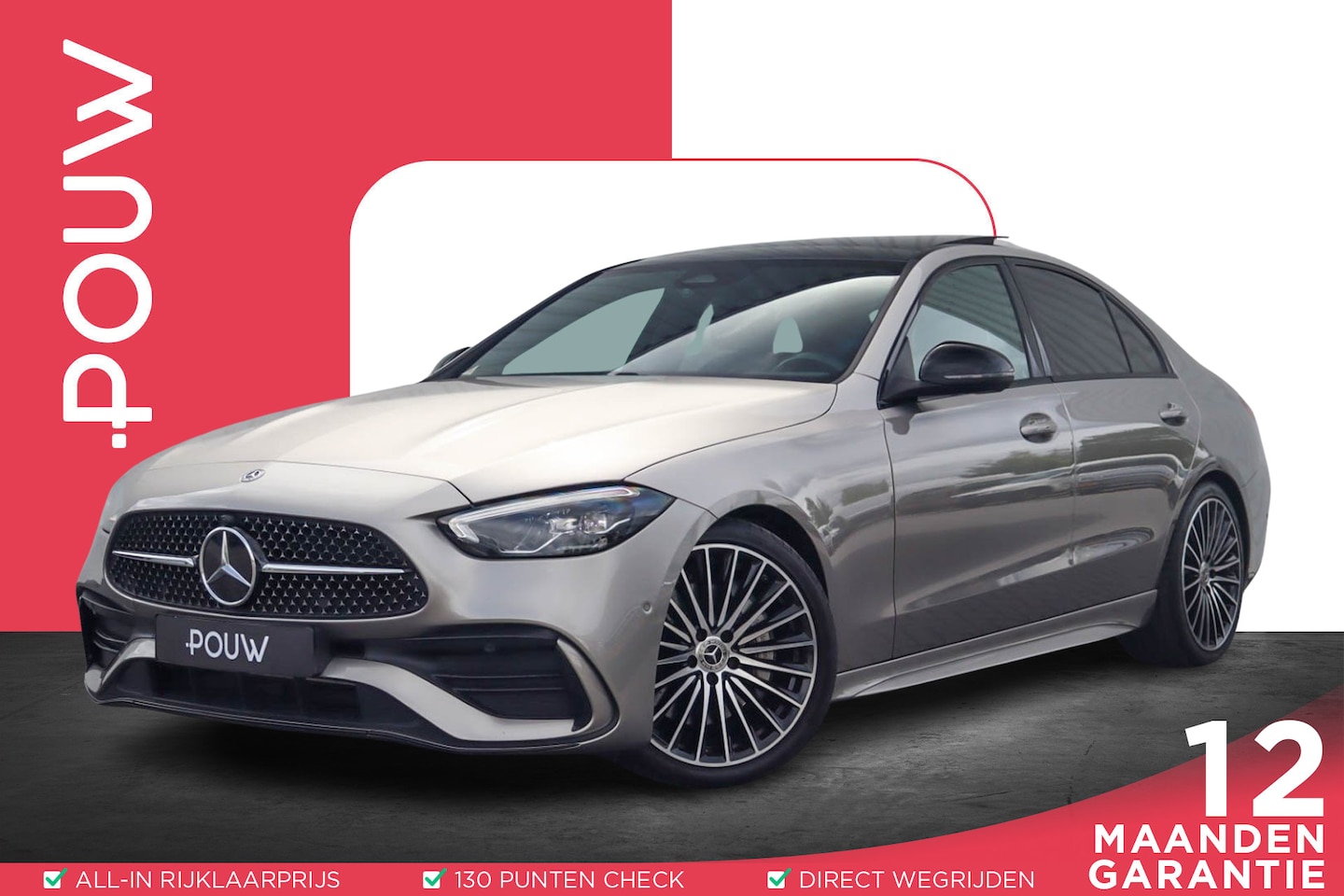 Mercedes-Benz C-klasse - 180 170pk AUT AMG Line | Panoramadak | Trekhaak | 19" Velgen - AutoWereld.nl