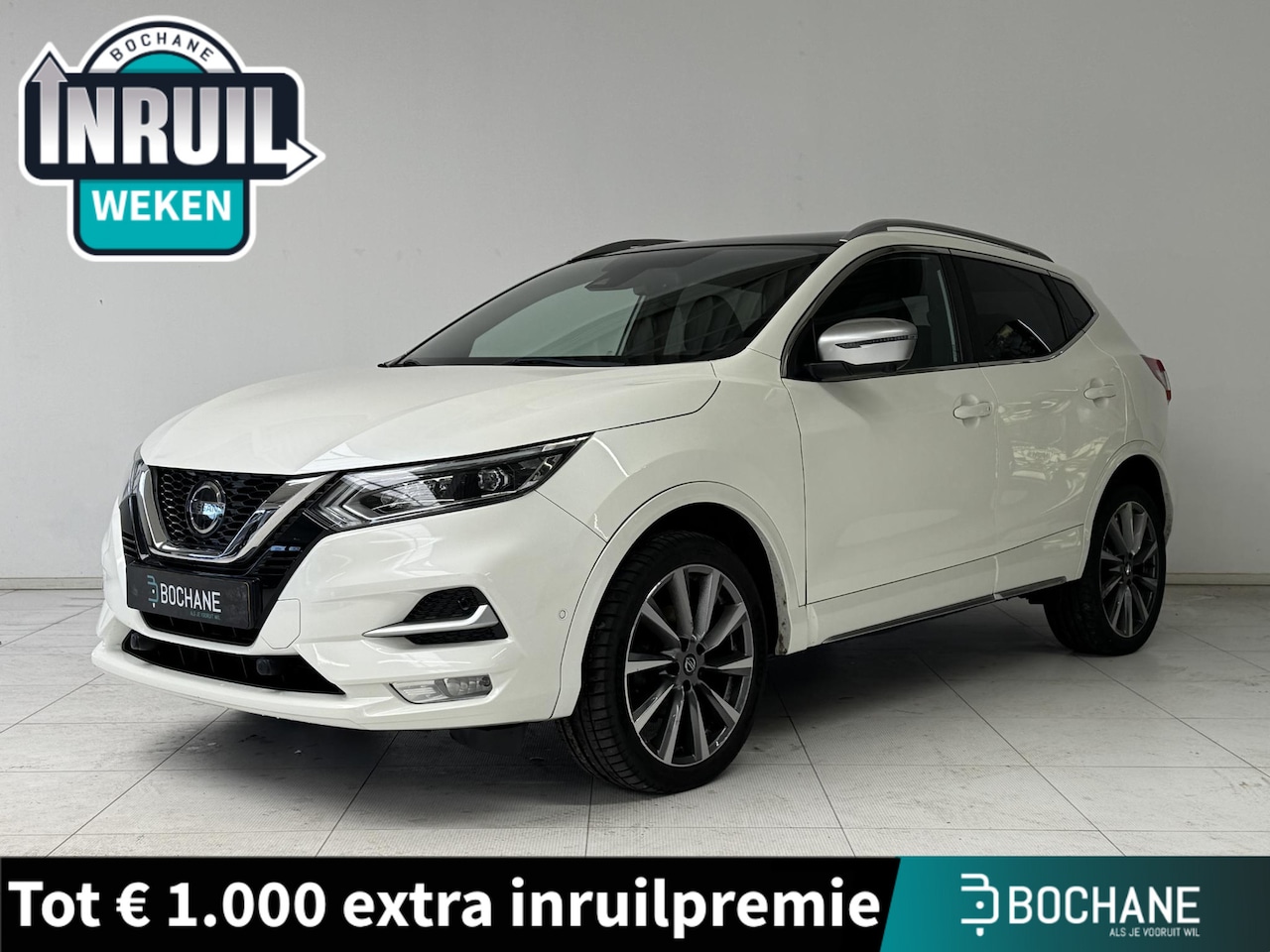 Nissan Qashqai - 1.3 DIG-T Tekna + | BOSE-Audiosysteem | 360° Camera | Panoramadak | Leder | Trekhaak - AutoWereld.nl