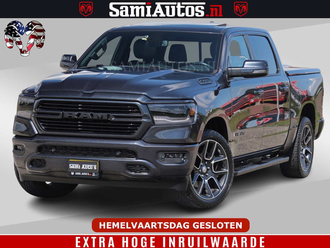 Dodge Ram Pick Up - SPORT 5.7 V8 HEMI 402 PK | TOP STAAT ! MAXIMUM STEEL | PANO | GROOTSCHERM | DUBBELE CABINE - AutoWereld.nl
