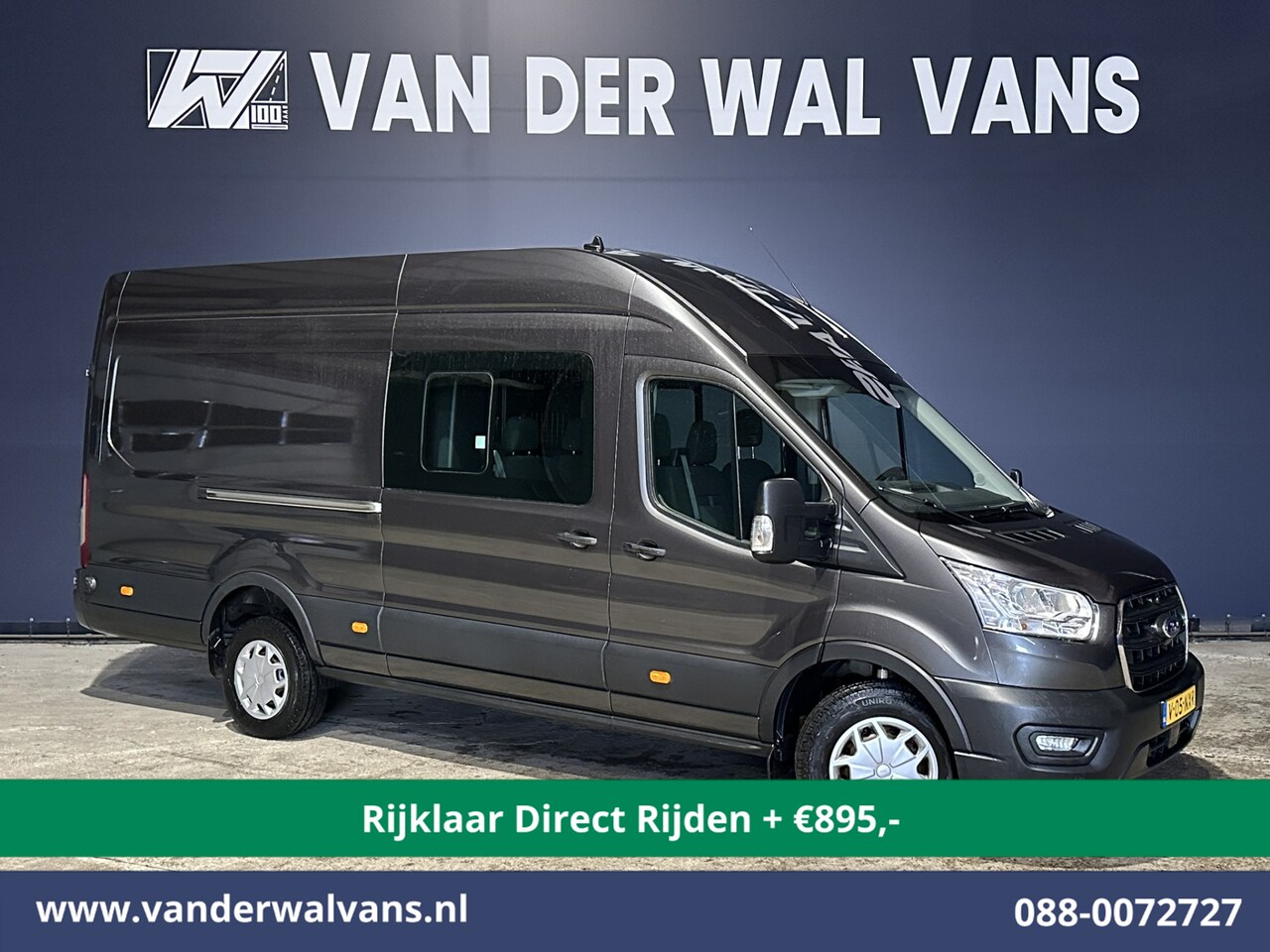 Ford Transit - 2.0 TDCI 185pk L4H3 Dubbele Cabine Euro6 *Rijklaar* Airco | 6-Zits | Camera | Cruisecontro - AutoWereld.nl
