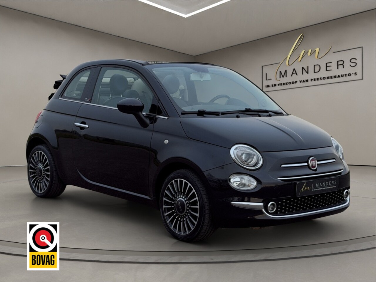 Fiat 500 C - 1.2 Lounge 2019 ZWART | Automaat | Cabriolet | Navigatie - AutoWereld.nl