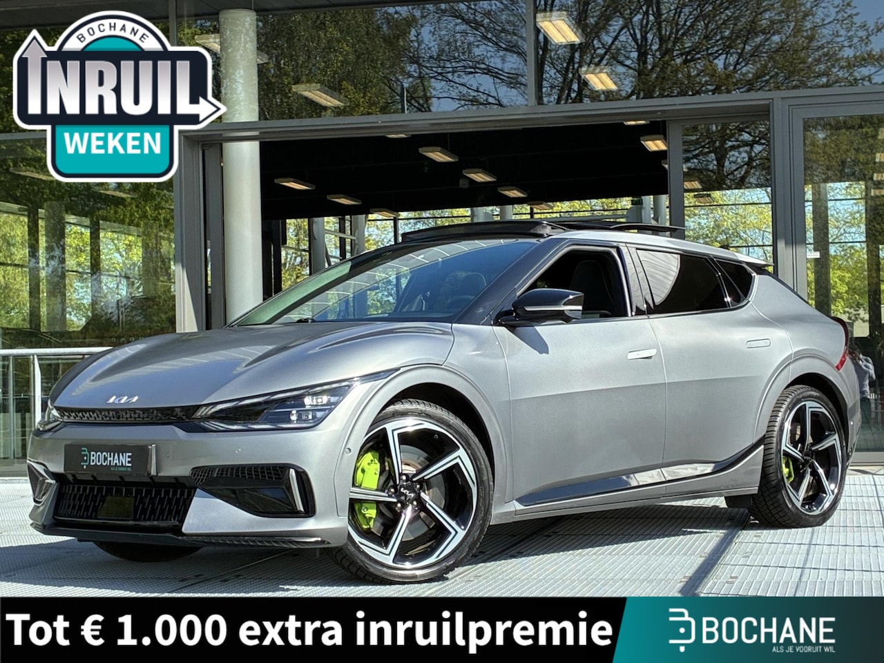 Kia EV6 - GT AWD 77.4 kWh Automaat 585PK | SOH 96,1% | Panoramadak | Adaptieve Cruise Control | Trek - AutoWereld.nl